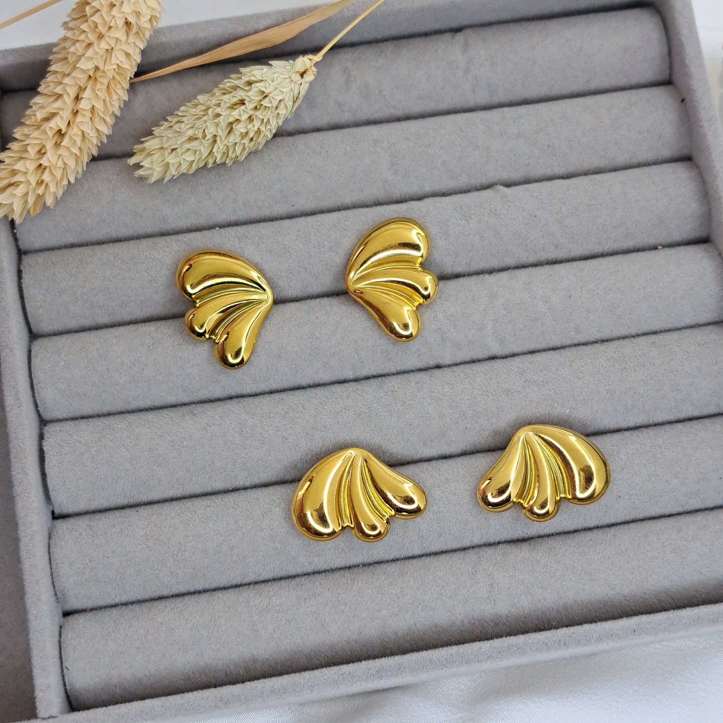 Gold Wing Stud Earrings