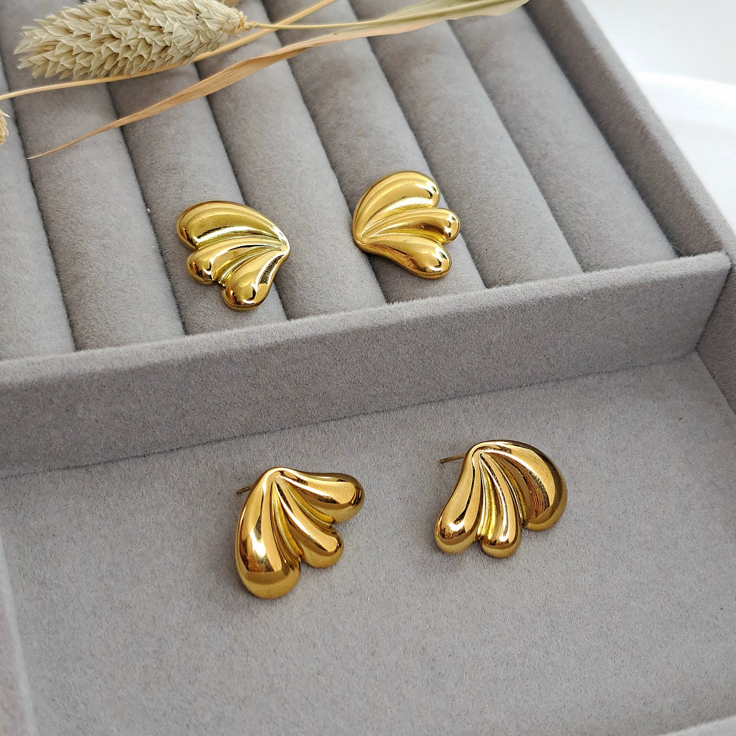 Gold Wing Stud Earrings