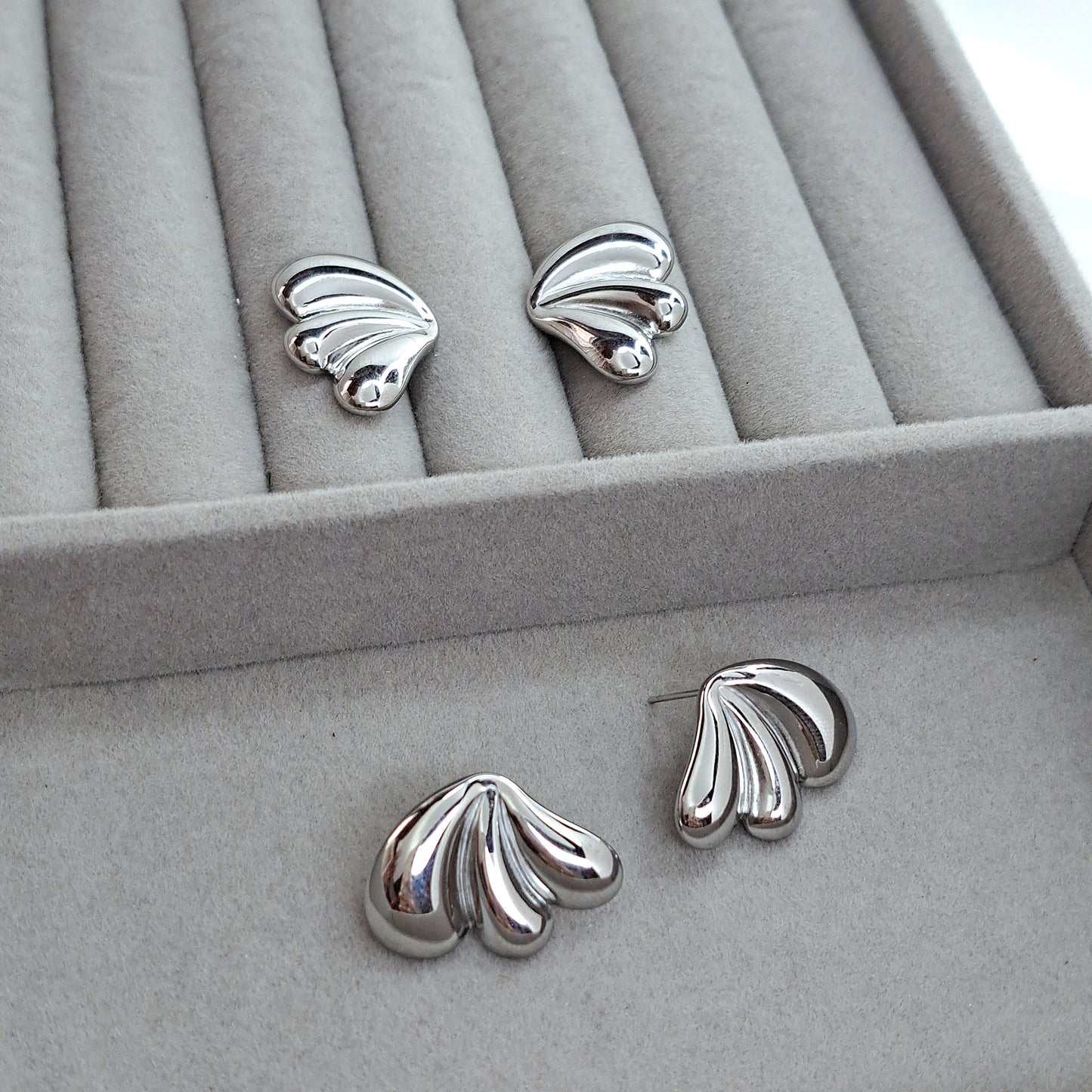 Silver Wing Stud Earrings