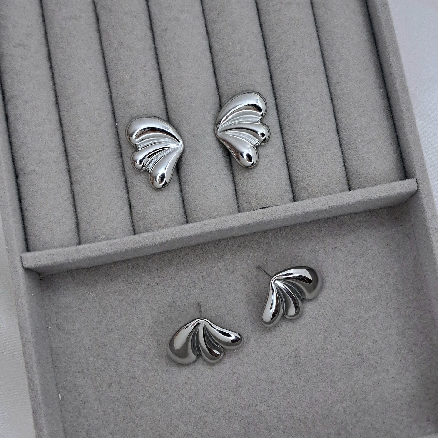 Silver Wing Stud Earrings