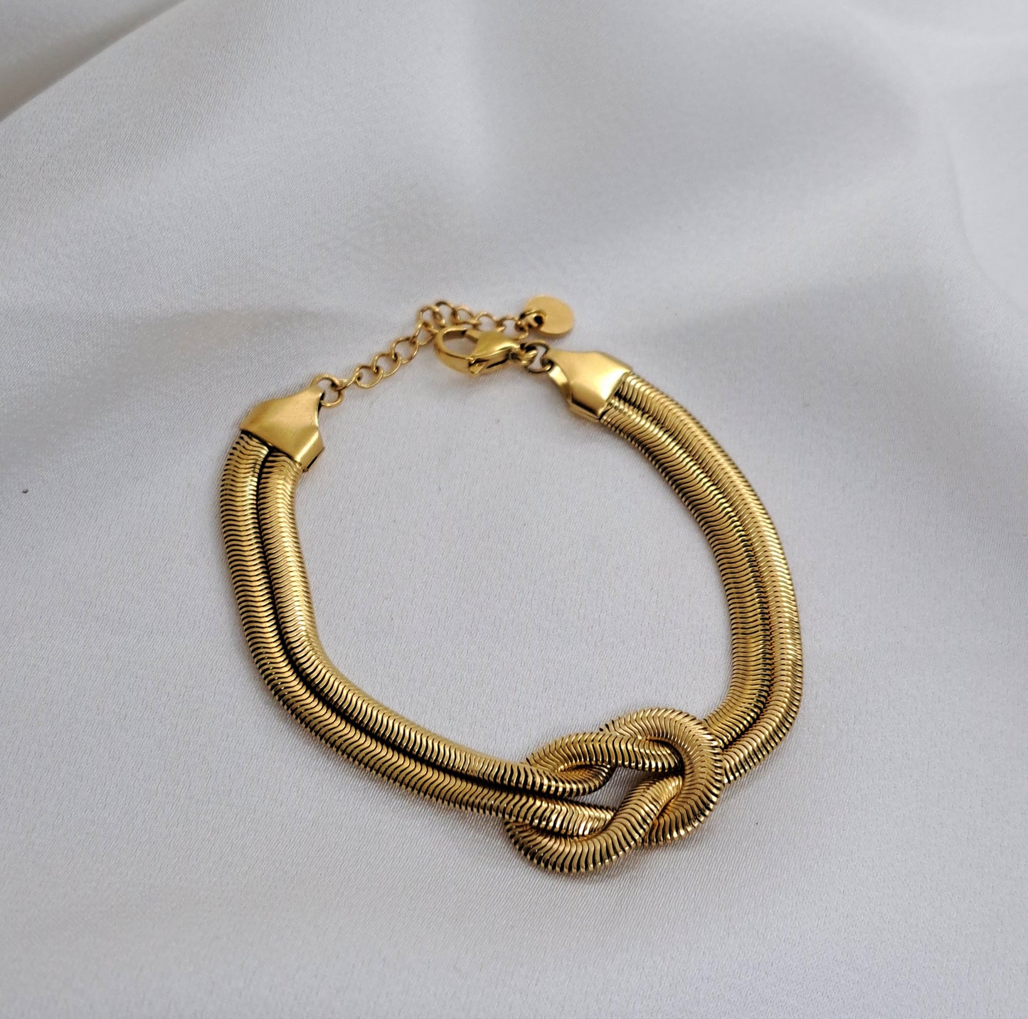 Gold Snake Knot Chain Bracelet