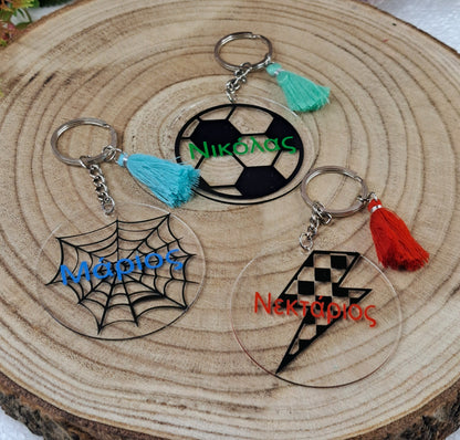 Acrylic Themed Keychains With Name