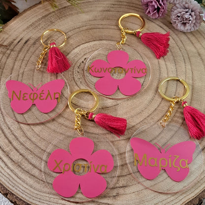 Acrylic Themed Keychains With Name