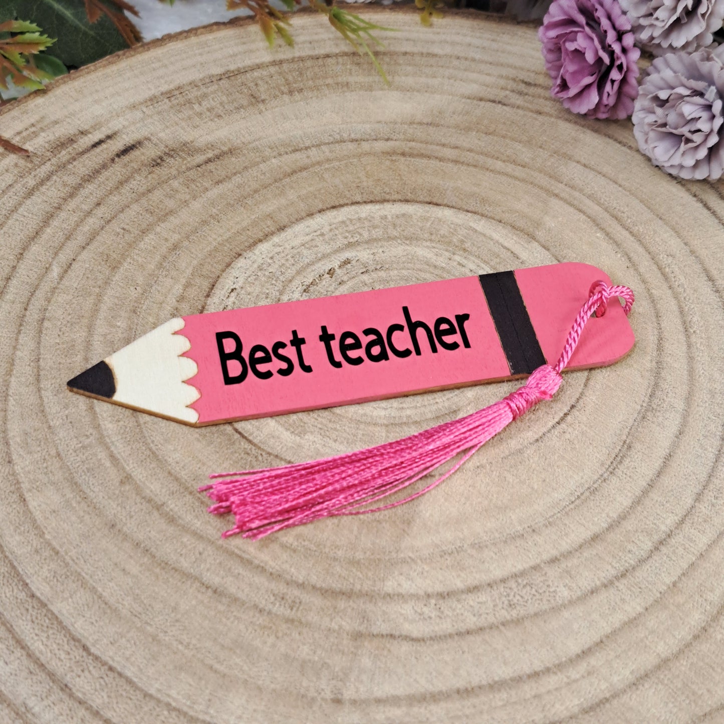 Wooden Bookmark /Best Teacher/English