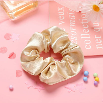 Hair scrunchie/Hair tie - Gold/Beige