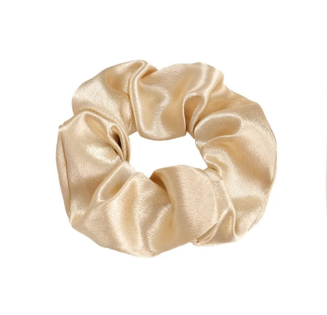 Hair scrunchie/Hair tie - Gold/Beige