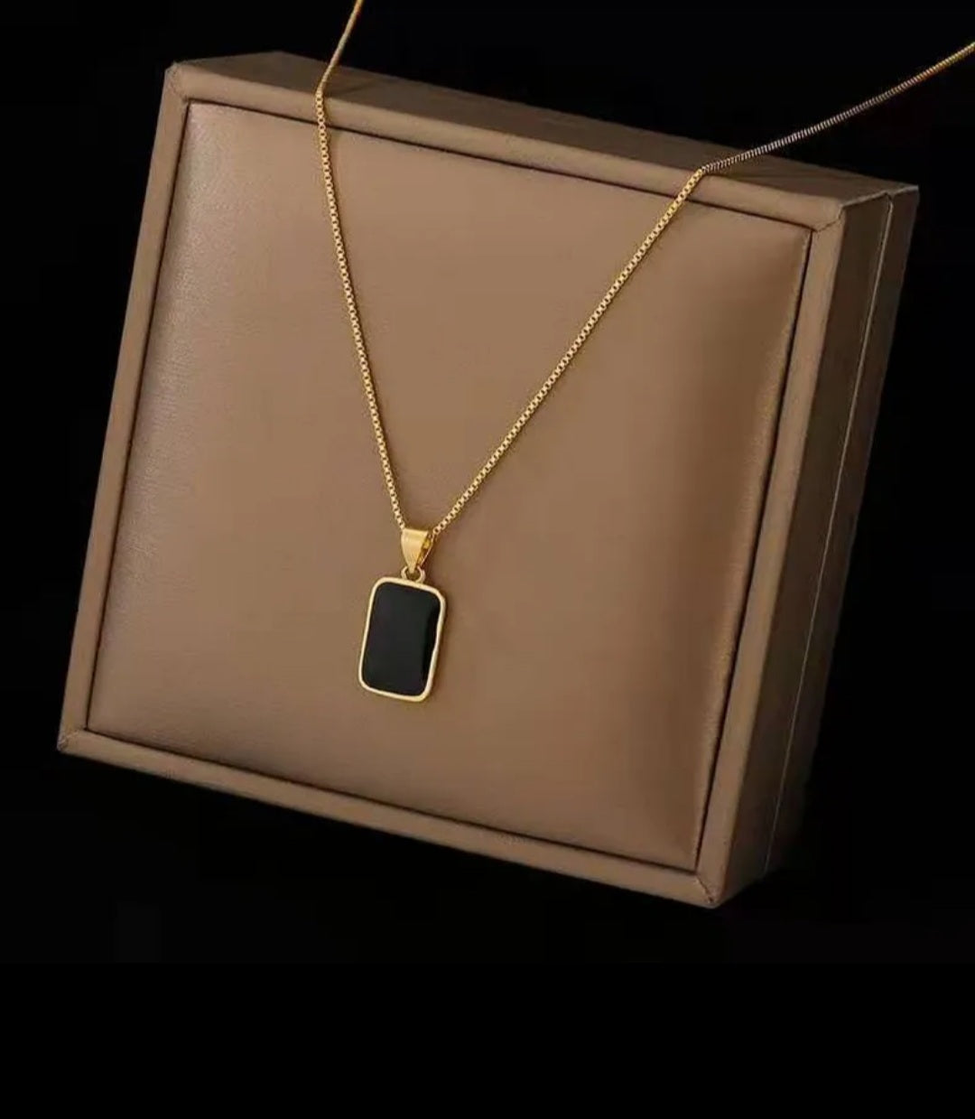 Rectangle pendant Gold Necklace