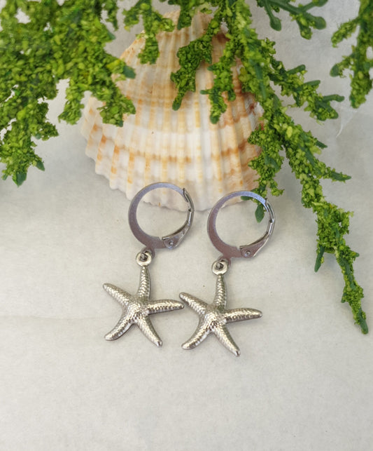 Starfish hoops silver