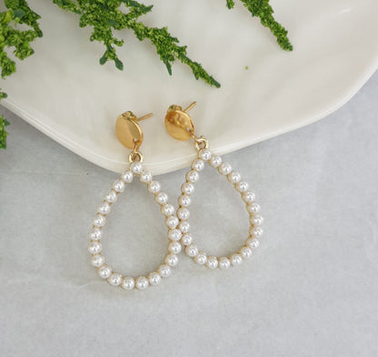 Pearl Drop Earrings Gold