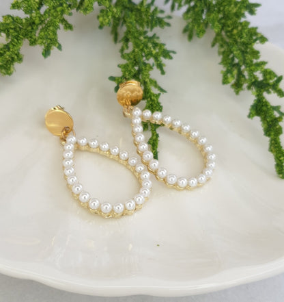 Pearl Drop Earrings Gold