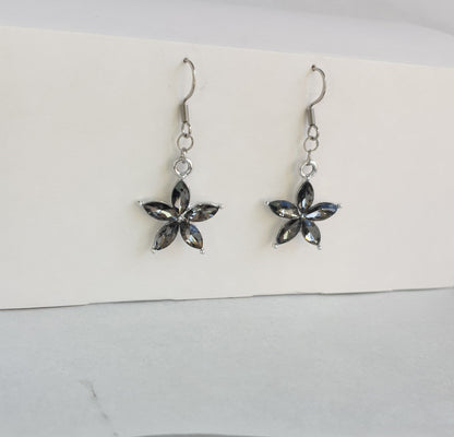 Black Diamond Flower earrings