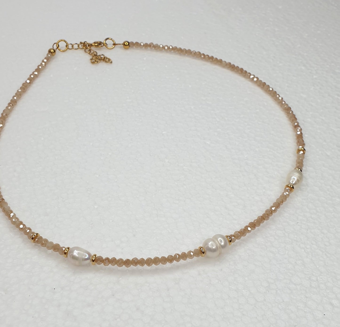 Mini Crystal & Lake Pearl Necklace (3 colours)