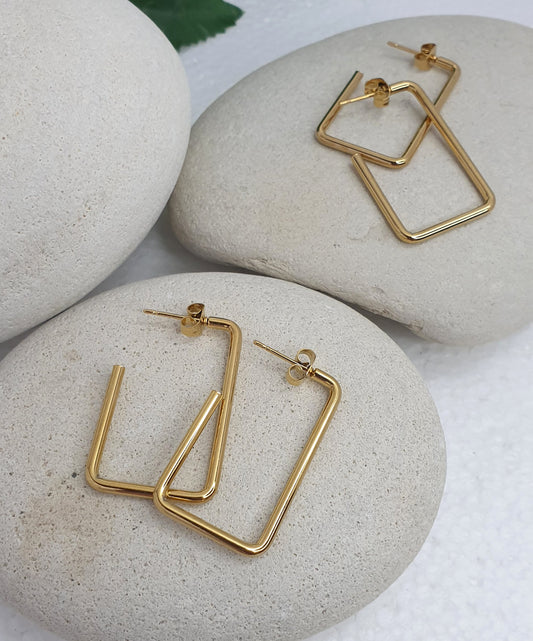 Simple style Stud earrings Gold