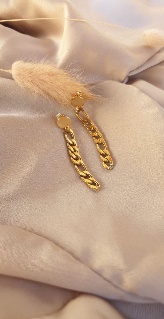 Gold chain earrings